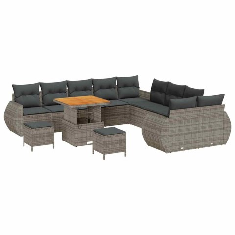 Zestaw Sof na Ogród 13 pcs Szary polirattan