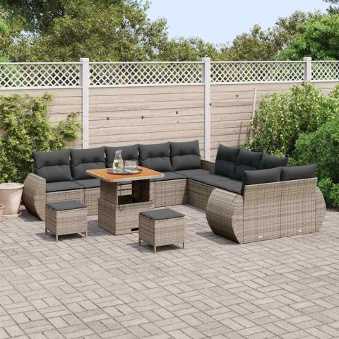 Zestaw Sof na Ogród 13 pcs Szary polirattan