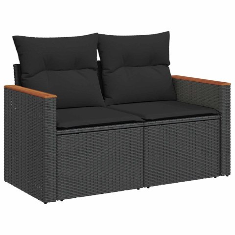 Zestaw Sof na Ogród 8 pcs Czarny polirattan