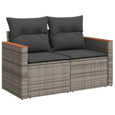 Zestaw Sof na Ogród 9 pcs Szary polirattan