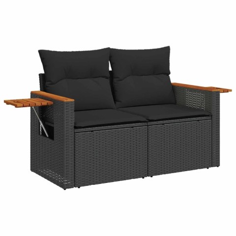 Zestaw Sof na Ogród 9 pcs Czarny polirattan