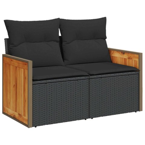 Zestaw Sof na Ogród z poduszką 10 pcs Czarny