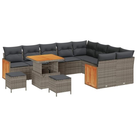 Zestaw Sof na Ogród z poduszką 12 pcs Szary