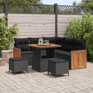 Zestaw Sof na Ogród z poduszką 8 pcs Czarny