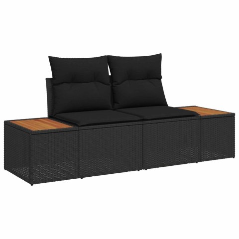 Zestaw Sof na Ogród z poduszką 9 pcs Czarny