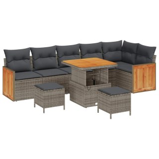 Zestaw Sof na Ogród z poduszką 9 pcs Szary