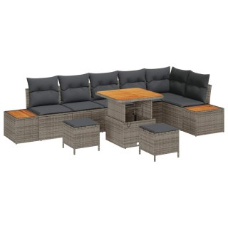 Zestaw Sof na Ogród z poduszką 9 pcs Szary