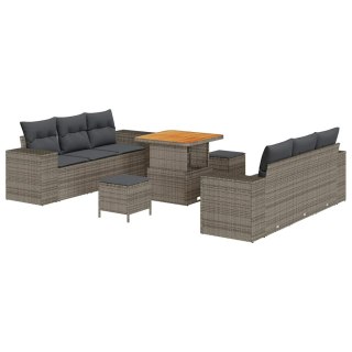 Zestaw Sof na Ogród Szary 221 x 204 x 85 cm Rattan poli