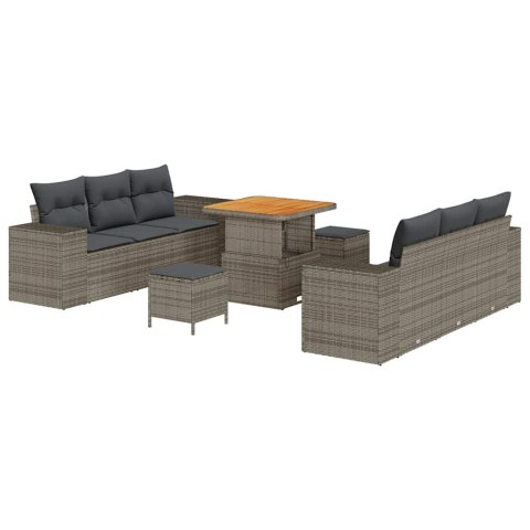 Zestaw Sof na Ogród Szary 221 x 204 x 85 cm Rattan poli