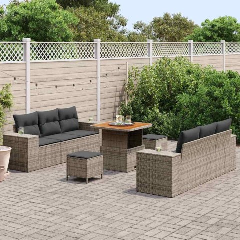 Zestaw Sof na Ogród Szary 221 x 204 x 85 cm Rattan poli