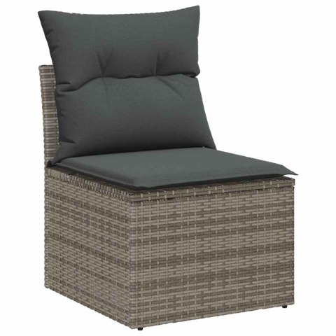 Zestaw Sof na Ogród Szary 221 x 204 x 85 cm Rattan poli