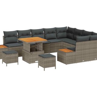 Zestaw Sof na Ogród z poduszką 12 pcs Szary