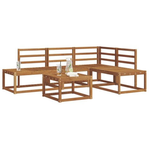 Zestaw sof na zewnątrz 5 Sztuka Naturalny Lite Drewno Akacji