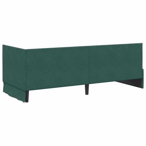 Rama Łóżka Narożnego z Materacem 2 pcs Zielony Aksamit