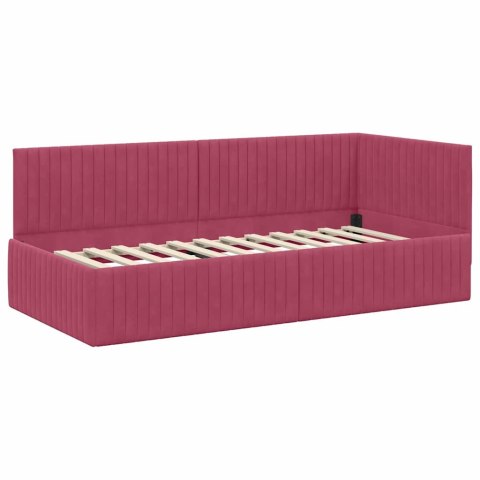 Rama Łóżka Narożnego z Materacem 2 pcs Zielony Aksamit
