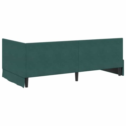 Rama Łóżka Narożnego z Materacem 2 pcs Zielony Aksamit