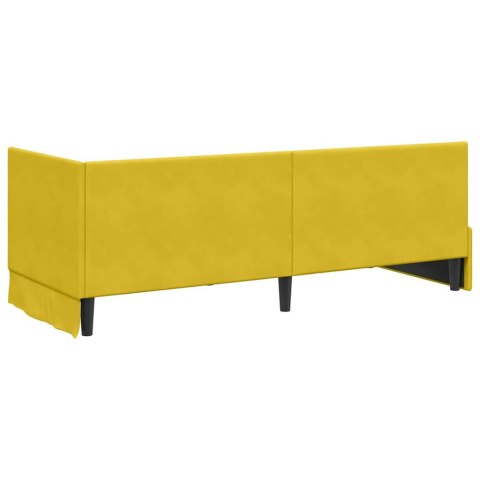Rama Łóżka Narożnego z Materacem 2 pcs Żółty Aksamit