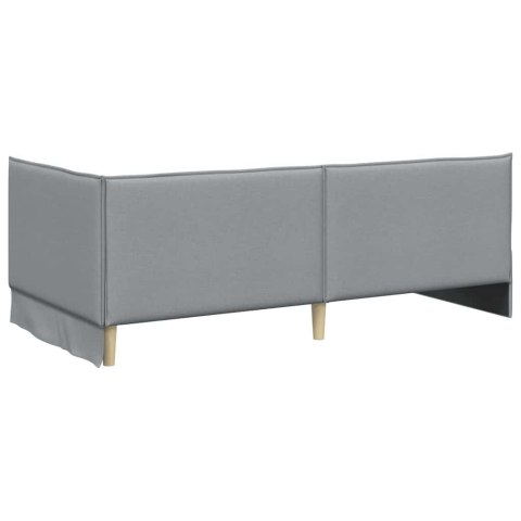 Rama Łóżka Narożnego z Materacem 2 pcs Jasnoszary Aksamit