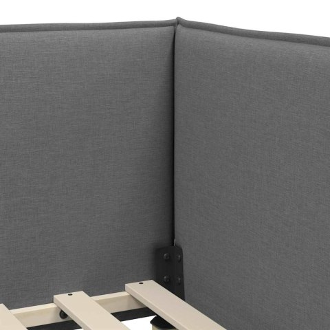 Rama Łóżka Narożnego z Materacem 2 pcs Szary Aksamit
