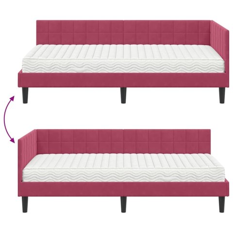 Rama Łóżka Narożnego z Materacem 2 pcs Zielony Aksamit