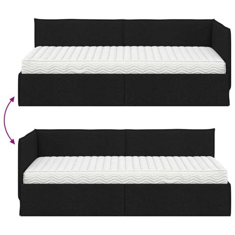 Rama Łóżka Narożnego z Materacem 2 pcs Zielony Aksamit