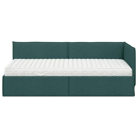 Rama Łóżka Narożnego z Materacem 2 pcs Zielony Aksamit