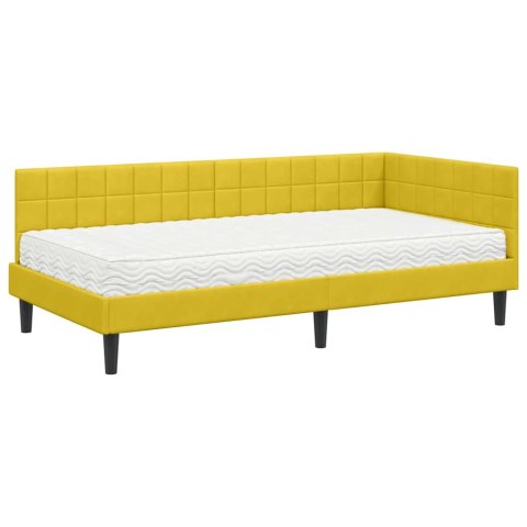 Rama Łóżka Narożnego z Materacem 2 pcs Żółty Aksamit