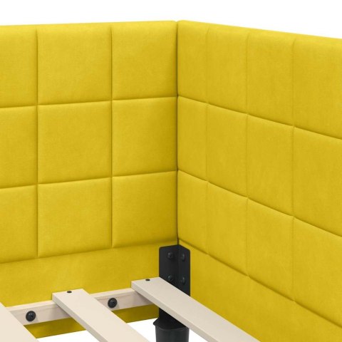 Rama Łóżka Narożnego z Materacem 2 pcs Żółty Aksamit