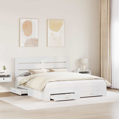 Ramka łóżka Biały 180 x 200 cm Materiał drewnopochodny