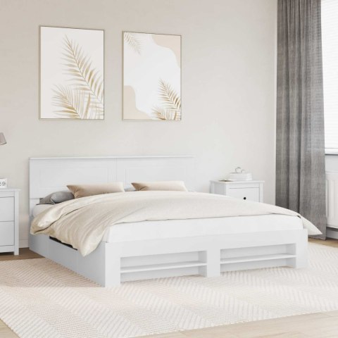 Ramka łóżka Biały 200 x 200 cm Materiał drewnopochodny
