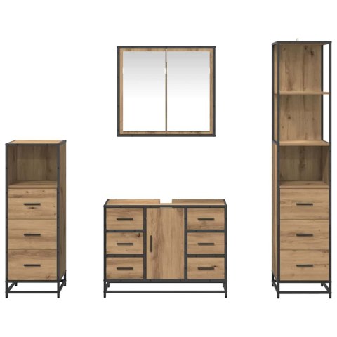 Zestaw mebli łazienkowych z szufladą 4 pcs dąb artisan