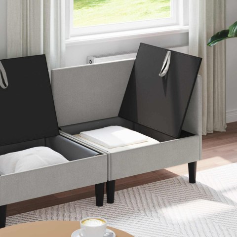 Zestaw mebli do salonu 3 pcs jasnoszary tkanina