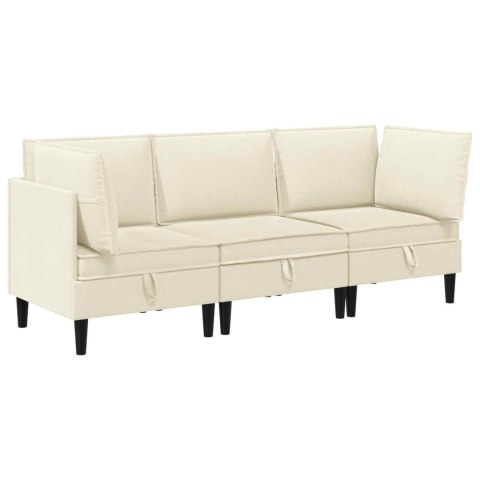 Zestaw mebli do salonu 3 pcs kremowy tkanina