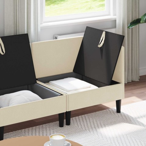 Zestaw mebli do salonu 3 pcs kremowy tkanina