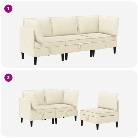 Zestaw mebli do salonu 3 pcs kremowy tkanina