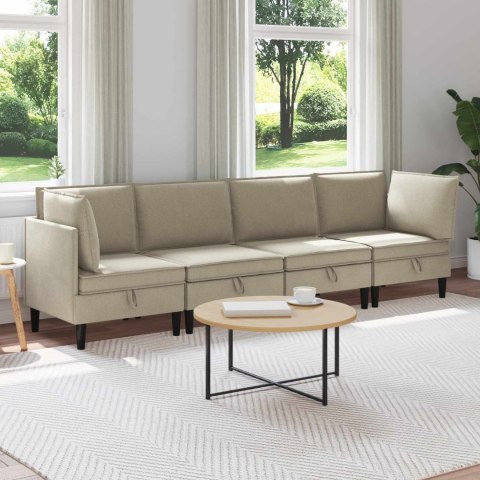 Zestaw mebli do salonu 4 pcs piaskowy tkanina