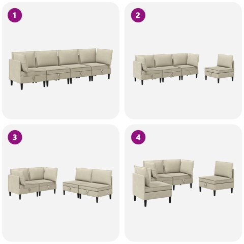 Zestaw mebli do salonu 4 pcs piaskowy tkanina