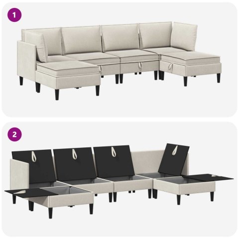 Zestaw mebli do salonu 6 pcs Owies tkanina