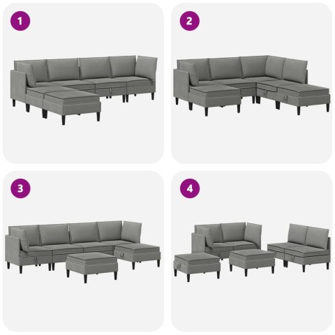 Zestaw mebli do salonu 6 pcs ciemnoszary tkanina