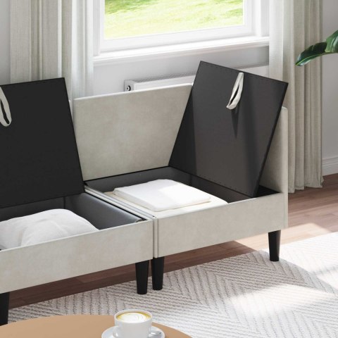 Zestaw mebli do salonu z poduszką 3 pcs kremowy Welur