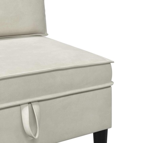 Zestaw mebli do salonu z poduszką 3 pcs kremowy Welur