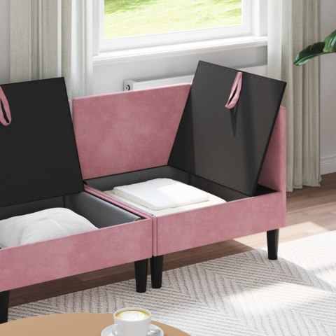 Zestaw mebli do salonu z poduszką 3 pcs różowy Welur