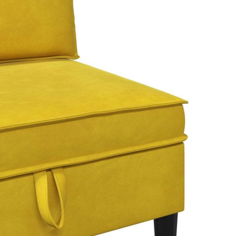 Zestaw mebli do salonu z poduszką 3 pcs żółty Welur