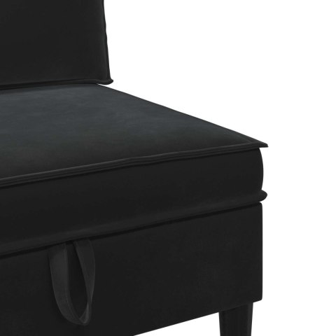 Zestaw mebli do salonu z poduszką 4 pcs Czarny Welur