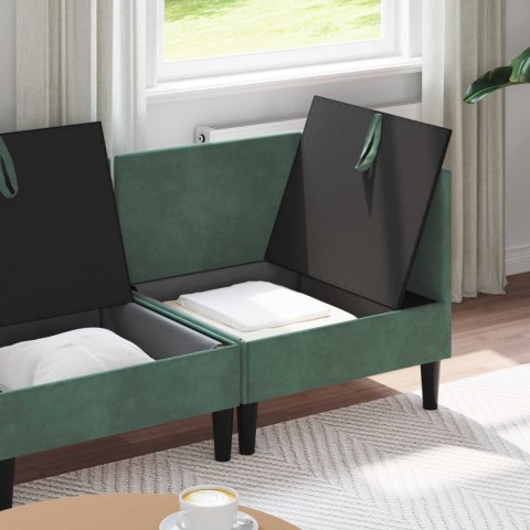 Zestaw mebli do salonu z poduszką 4 pcs Zielony morski Welur