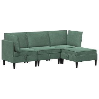 Zestaw mebli do salonu z poduszką 4 pcs Zielony morski Welur