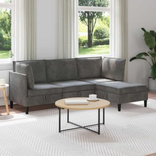 Zestaw mebli do salonu z poduszką 4 pcs ciemnoszary Welur