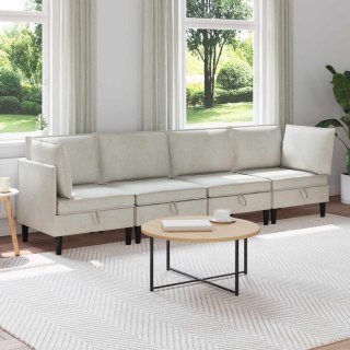 Zestaw mebli do salonu z poduszką 4 pcs kremowy Welur