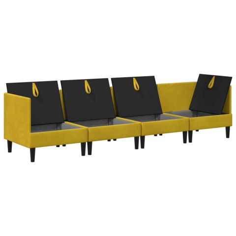 Zestaw mebli do salonu z poduszką 4 pcs żółty Welur