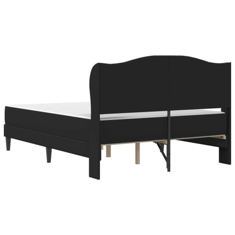 Ramka łóżka Z zagłówkiem Czarny 140 x 190 cm Ekoskóra